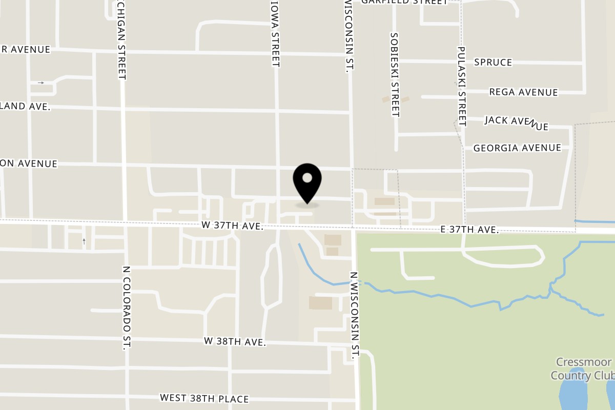 Map showing the location of Raydee Magoo's on 408 W 37th Ave in Hobart